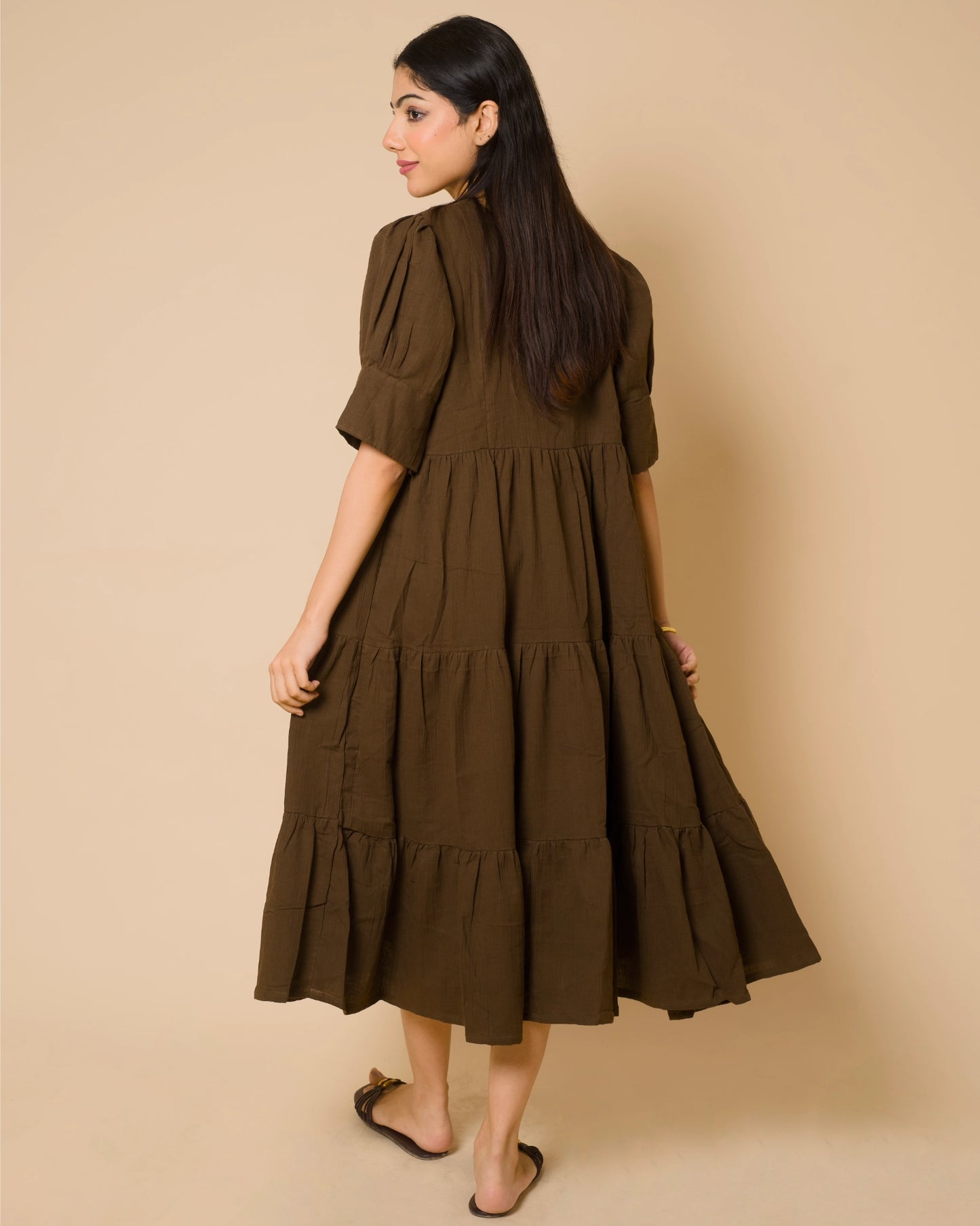 Mocha Muse Maternity Cotton Maxi Dress