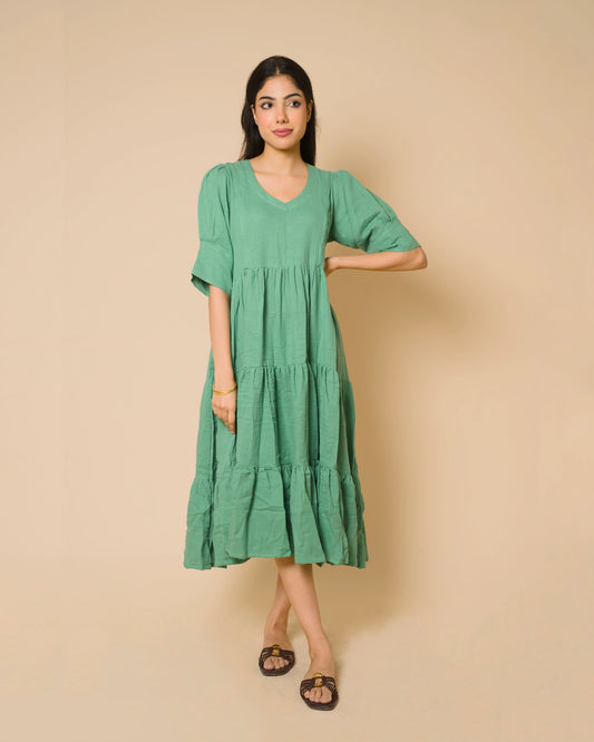 Sage Serenity Maternity & Feeding Cotton Maxi Dress