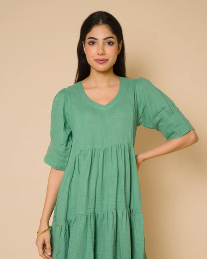 Sage Serenity Maternity & Feeding Cotton Maxi Dress