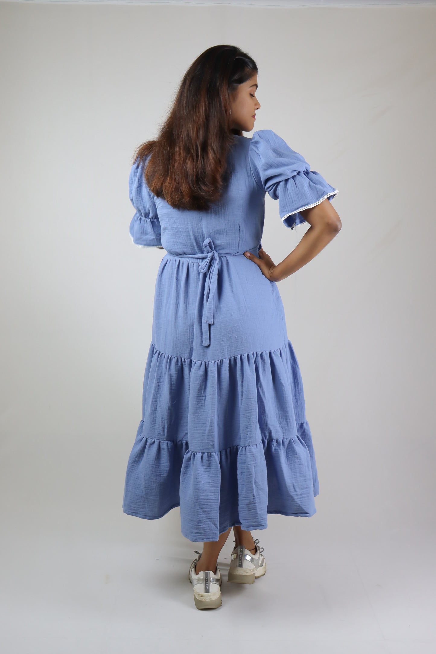 Dark Blue cotton Women Maxidress