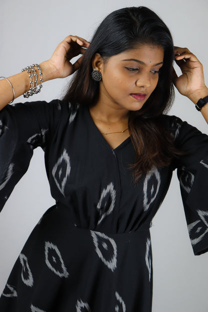 Black Ikat Cotton Maxi