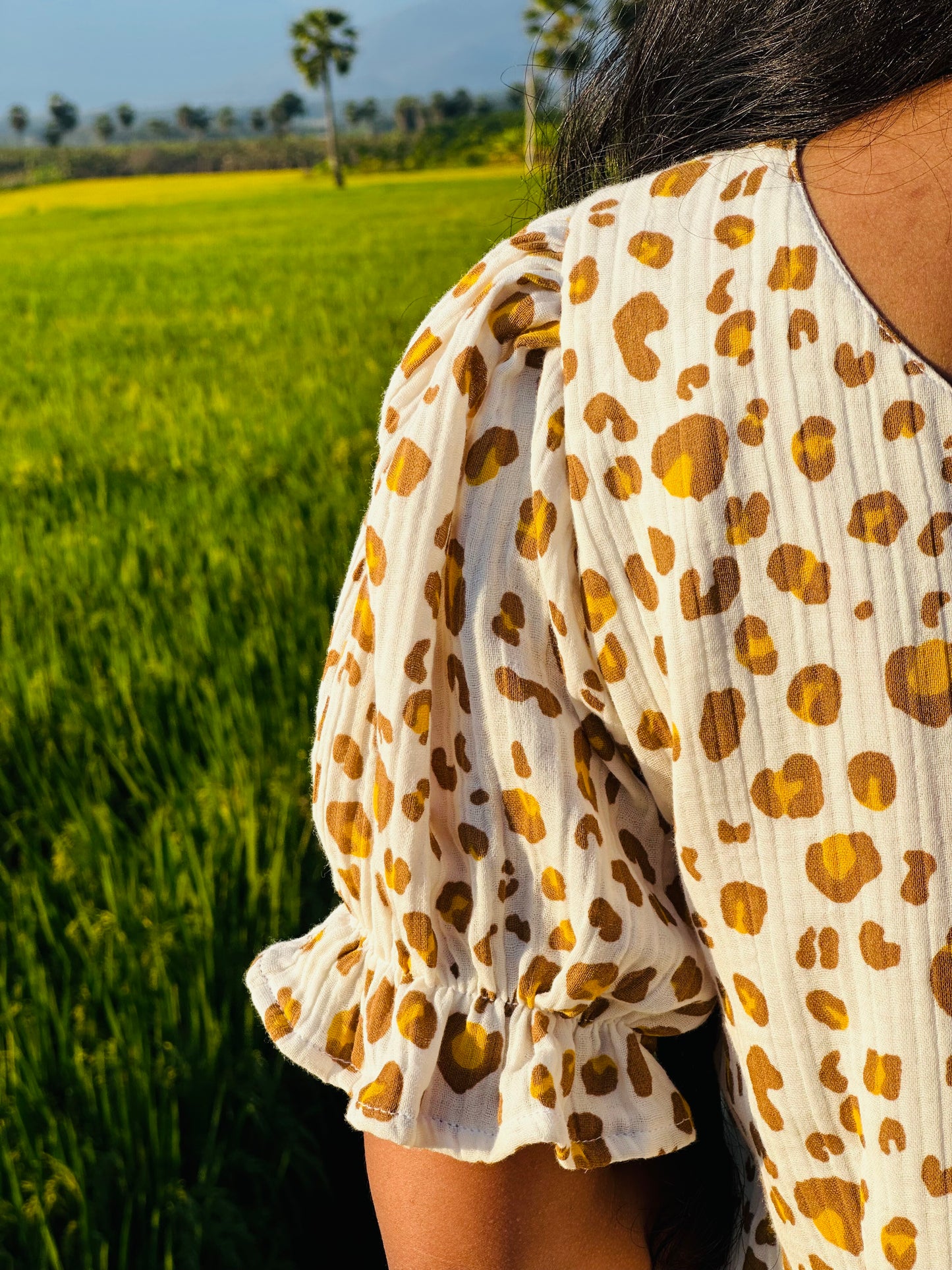 cheetah print pure muslin cotton maxi
