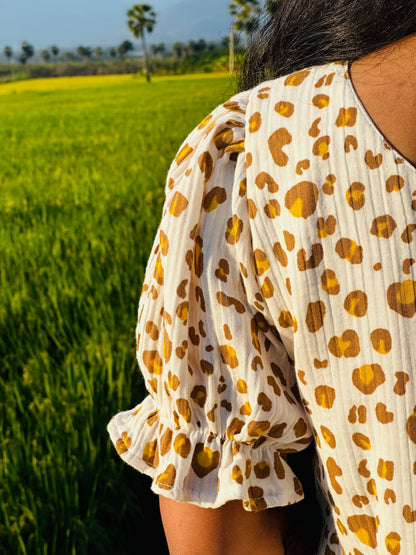 cheetah print pure muslin cotton maxi