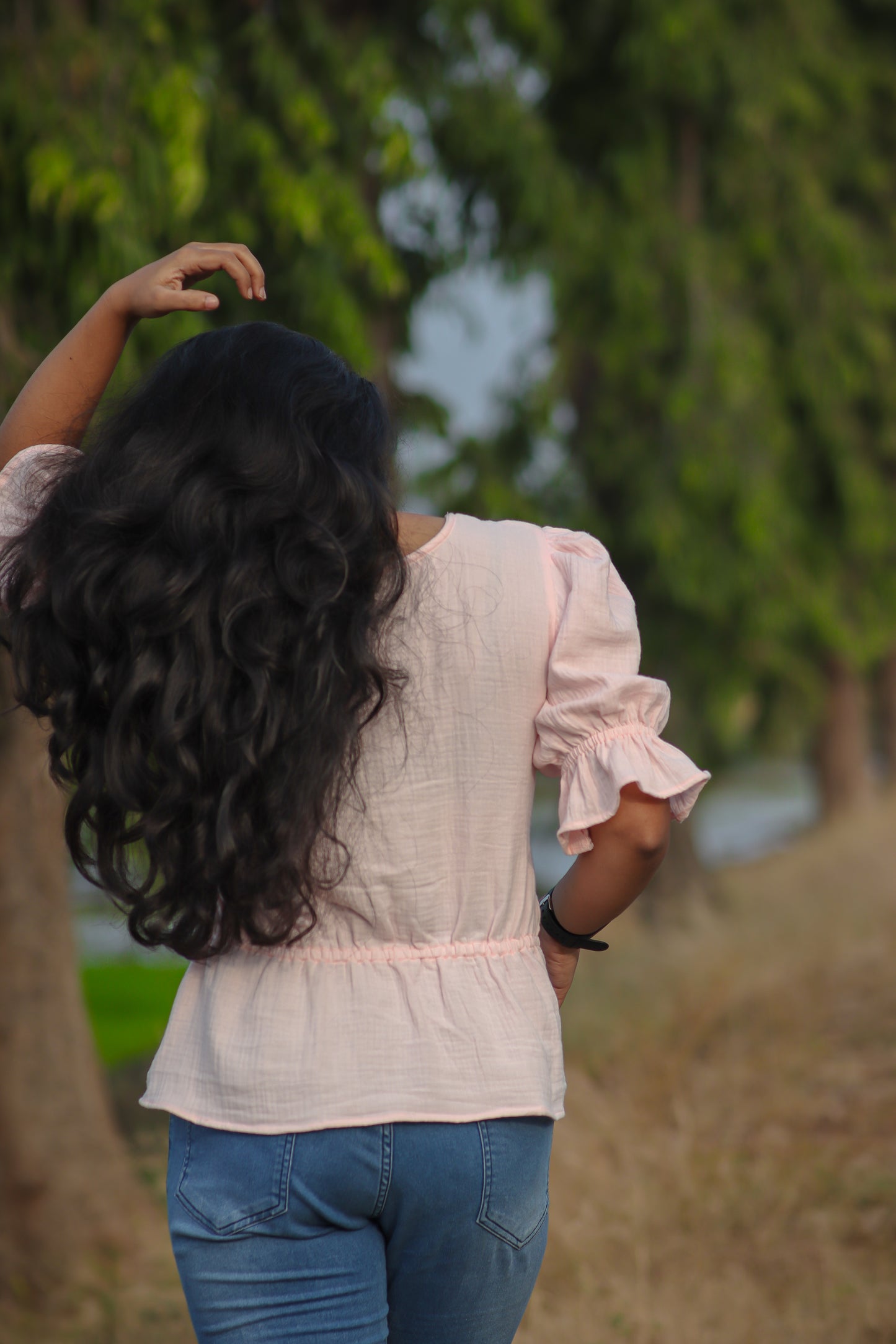Pink muslin cotton women tops