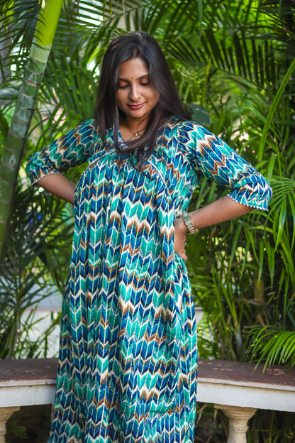 Alia cut green kurta set with designer net dupatta