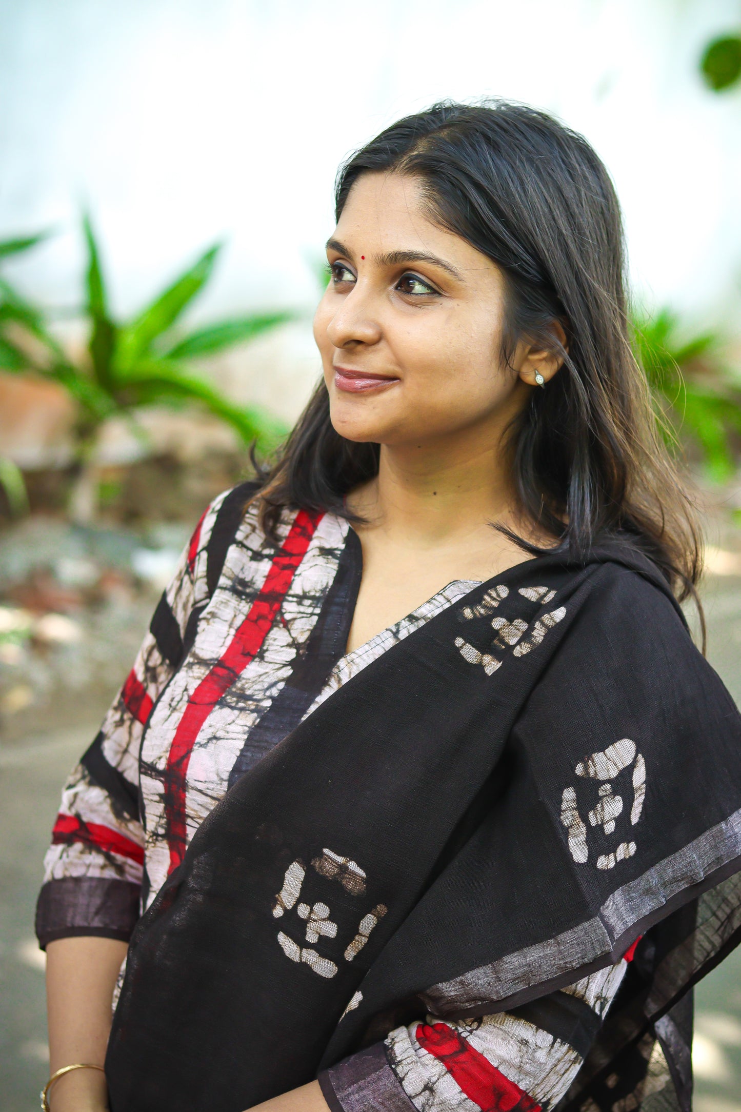 Black marble print linen kurta set pure cotton