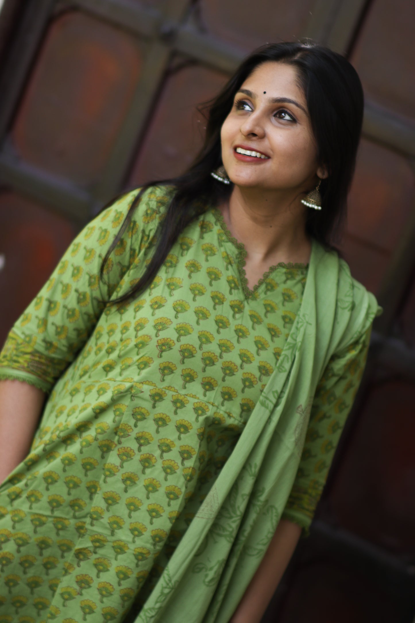 Olive women pure cotton kurta sets