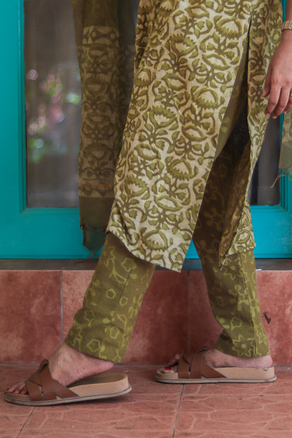 Olive Jaipur cotton workwear kurta sets