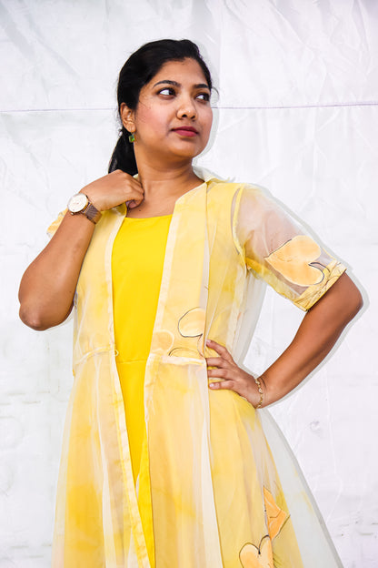 Mustard Organza Maxidress