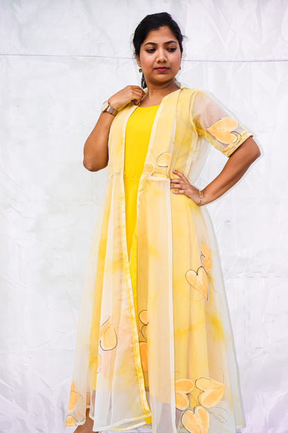 Mustard Organza Maxidress