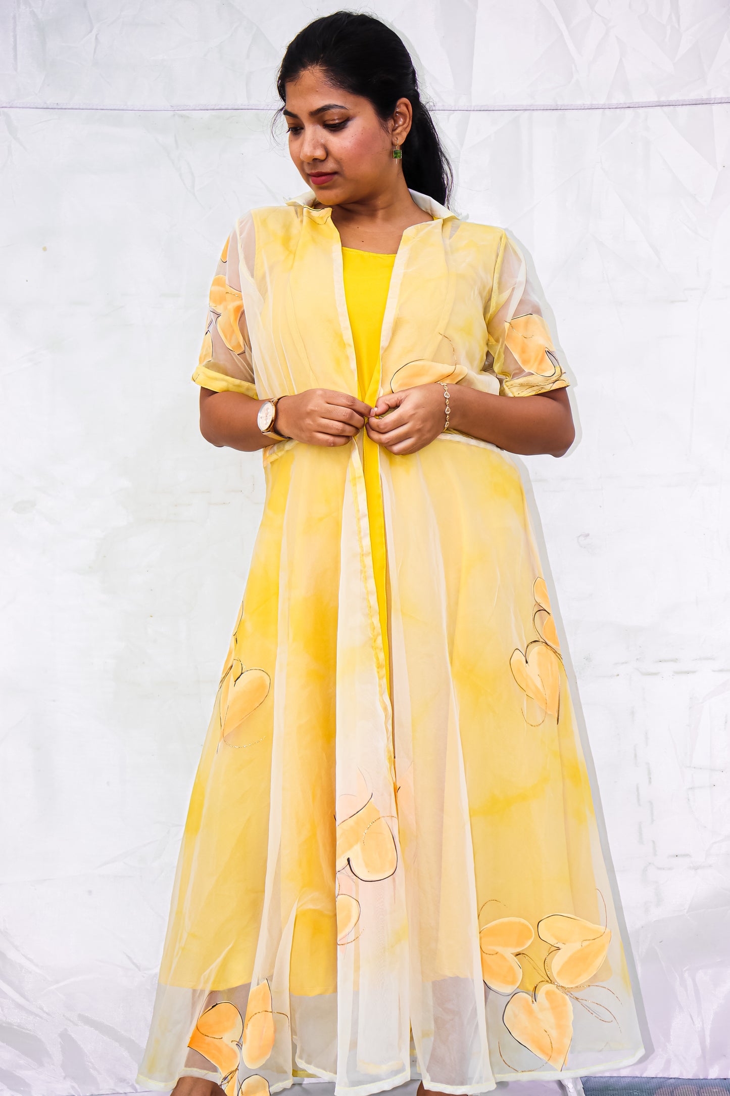 Mustard Organza Maxidress