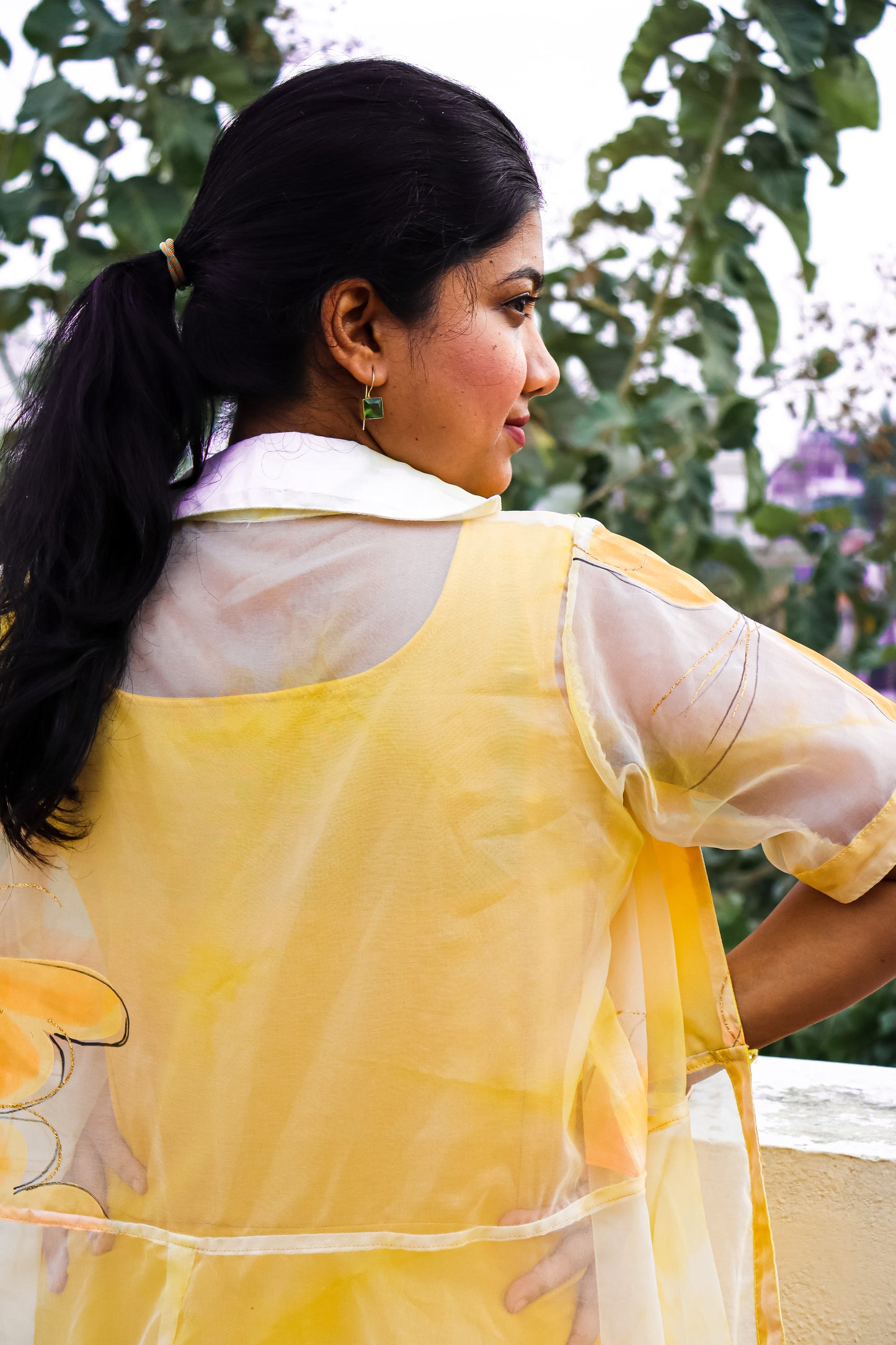 Mustard Organza Maxidress