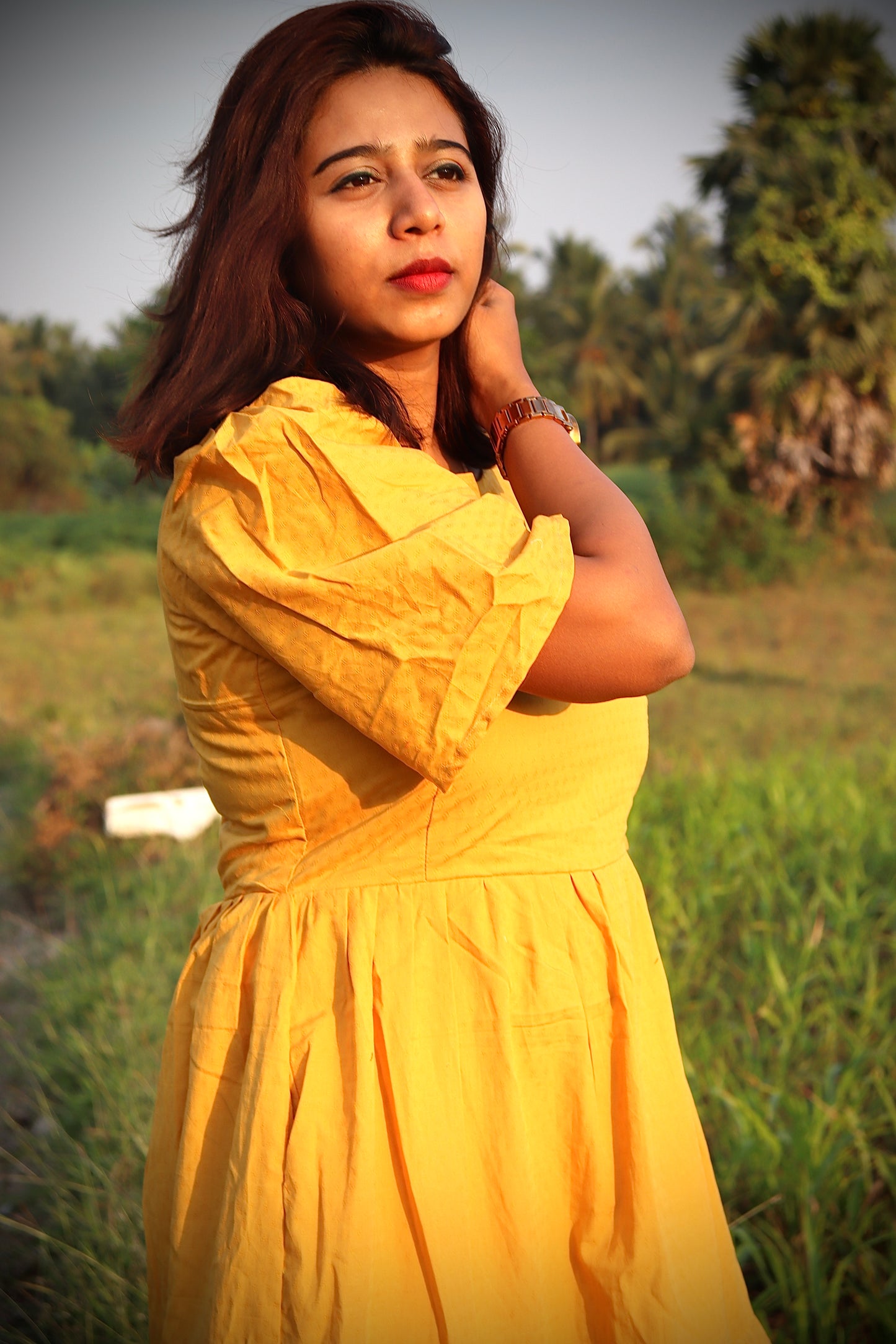 Mustard Women Maxi dress
