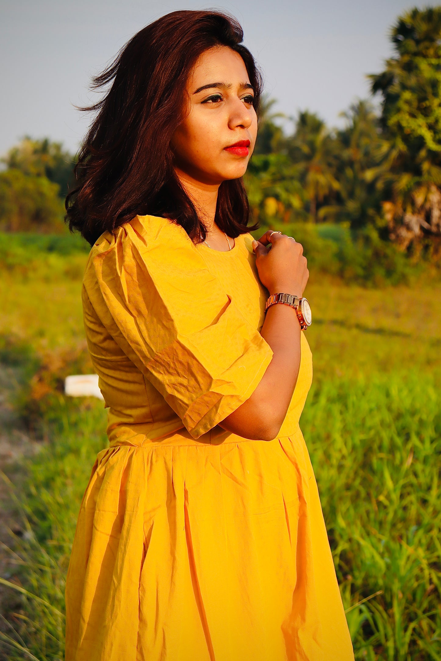 Mustard Women Maxi dress