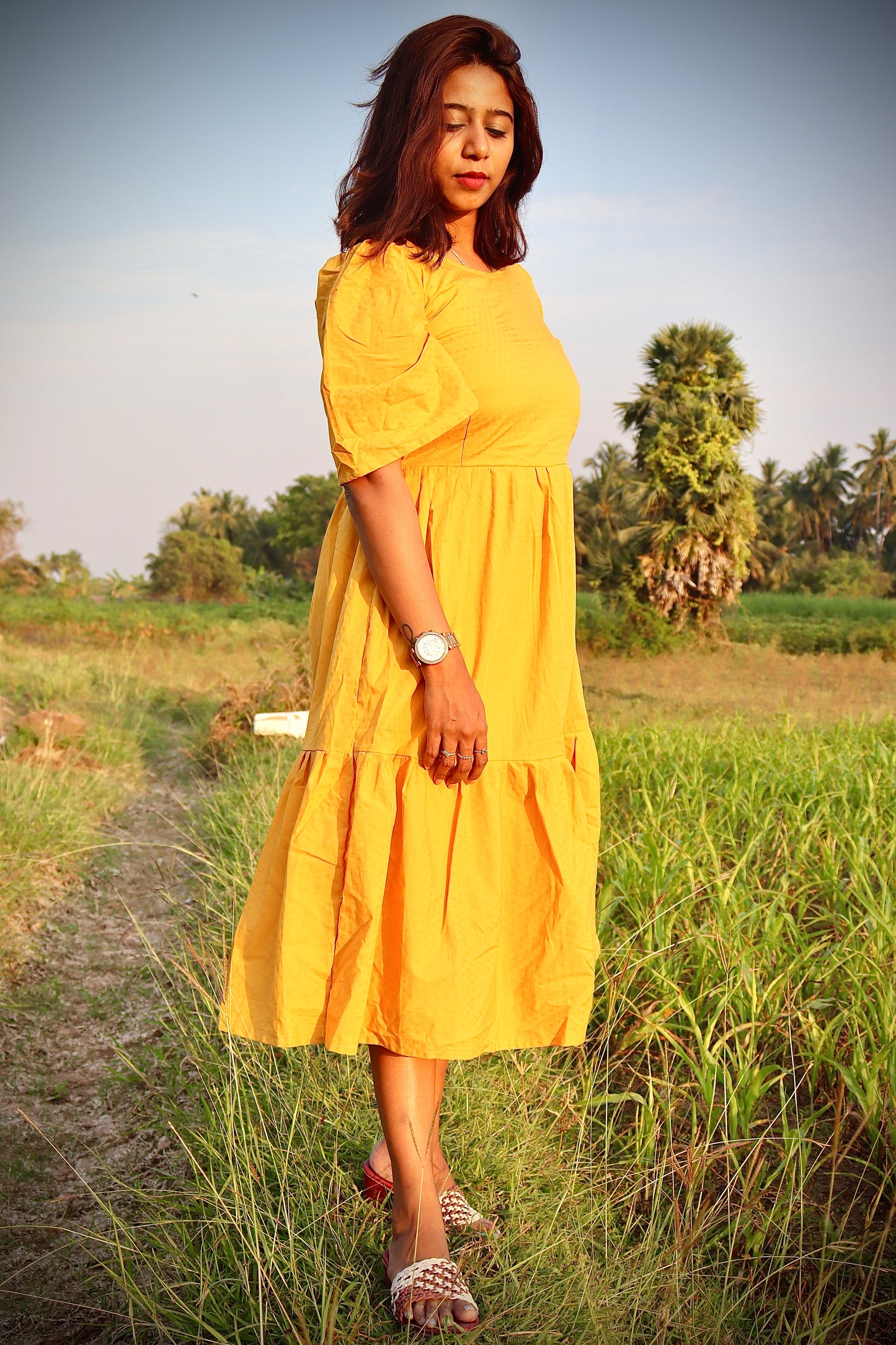 Mustard Women Maxi dress