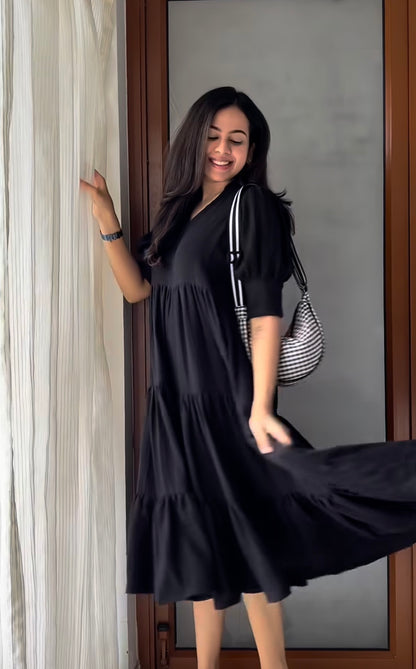 Black muslin cotton women maxi