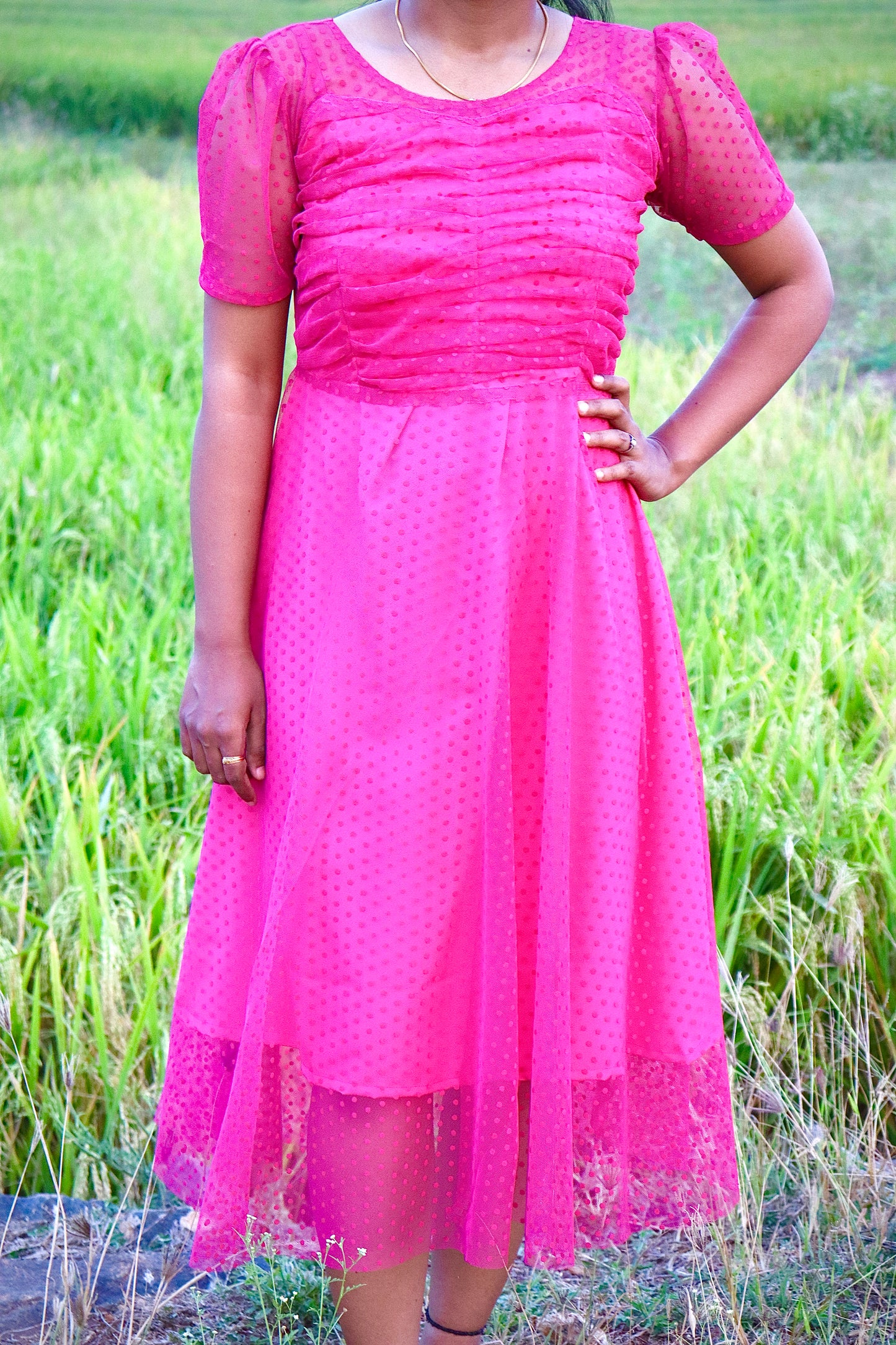 Rani Pink Net Maxi