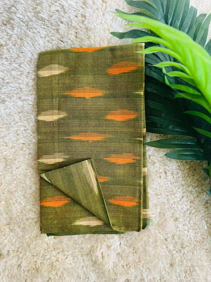 Ikat green Blouse unstitched