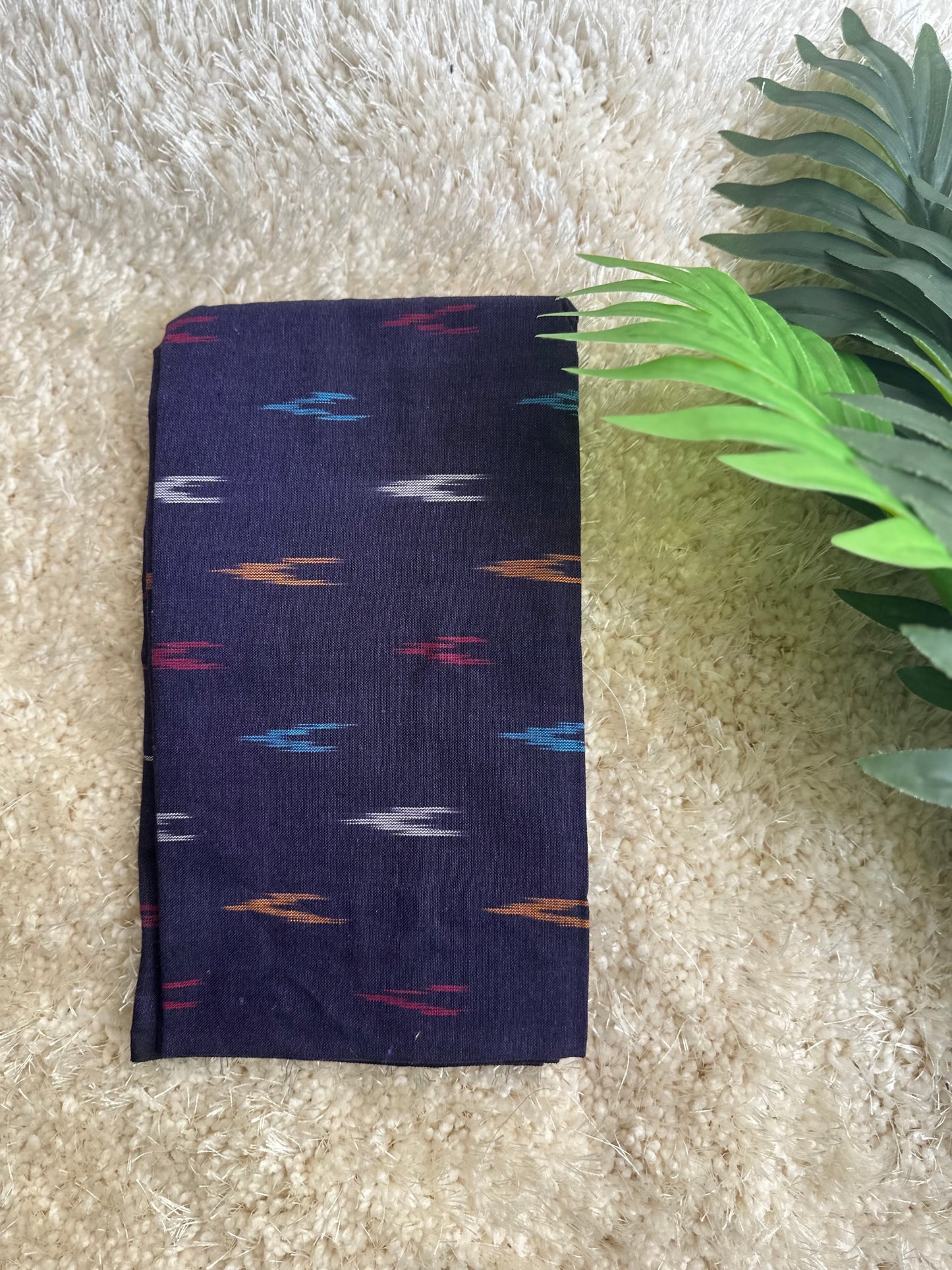 Dark green & blue pure cotton handloom linen saree