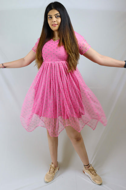 Pink Chiffon net maxi