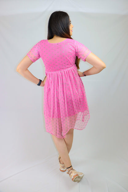 Pink Chiffon net maxi