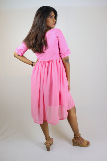 Pink Georgette maxi