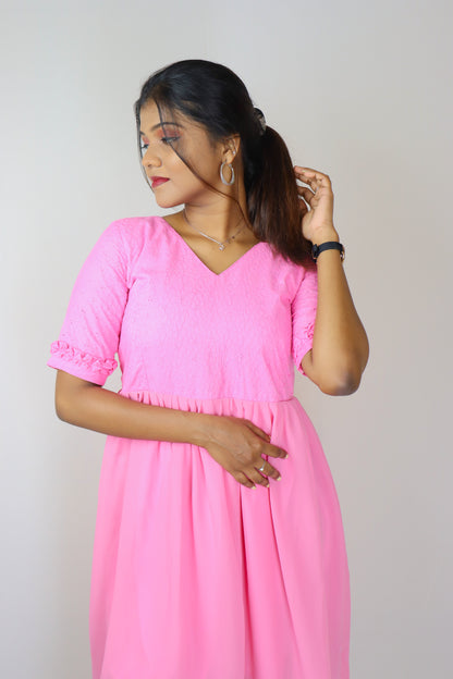 Pink Georgette maxi