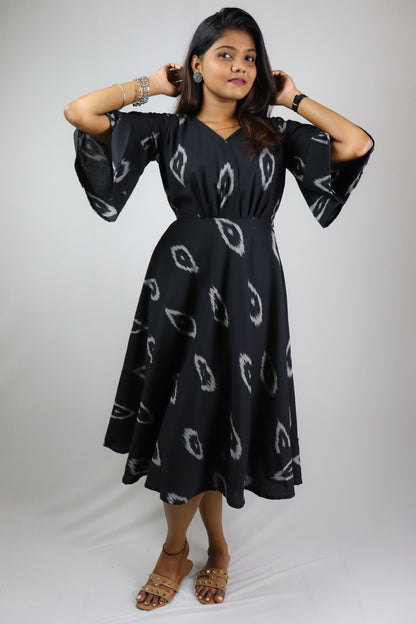 Black Ikat Cotton Maxi