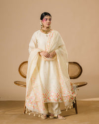 Iris Ivory Mul Chanderi Silk Suit Set