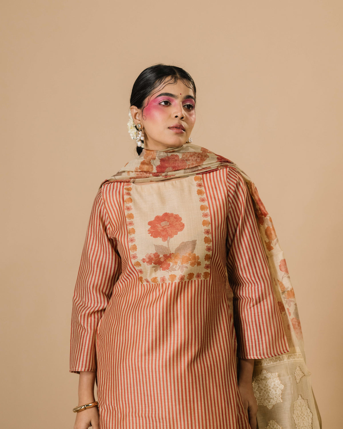 Mira Terracotta Modal Silk kurta Suit Set