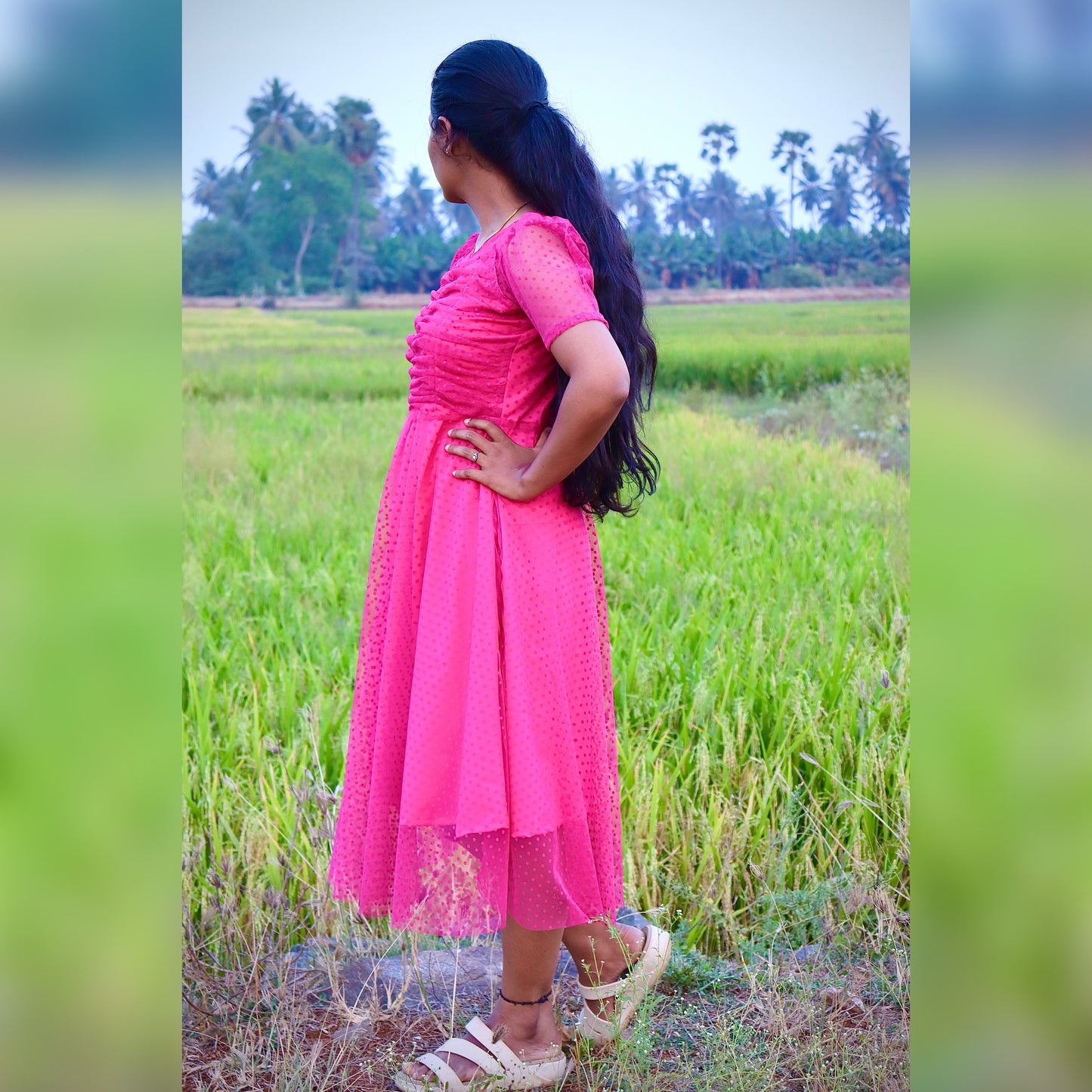 Rani Pink Net Maxi
