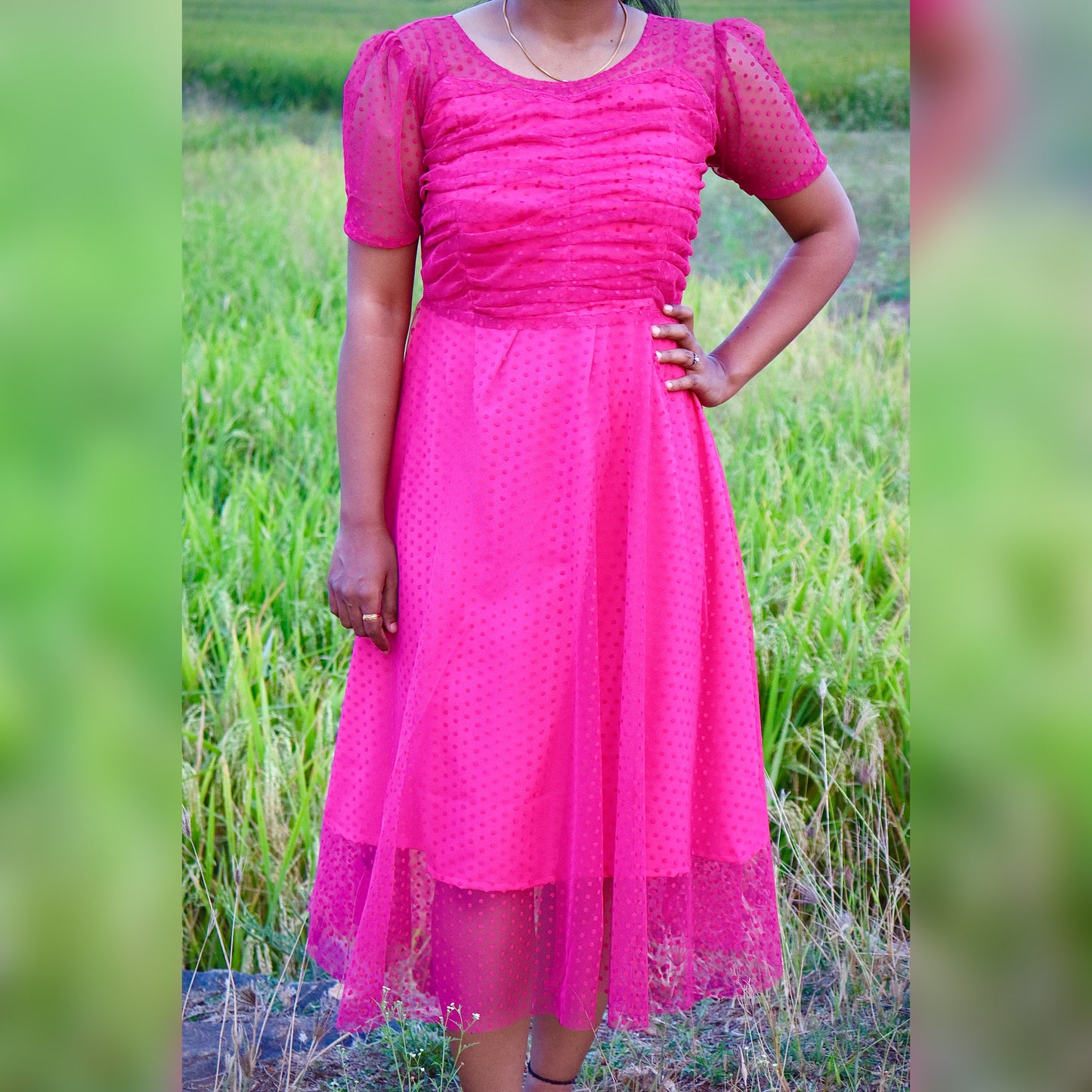 Rani Pink Net Maxi