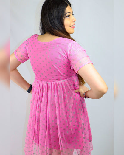 Pink Chiffon net maxi