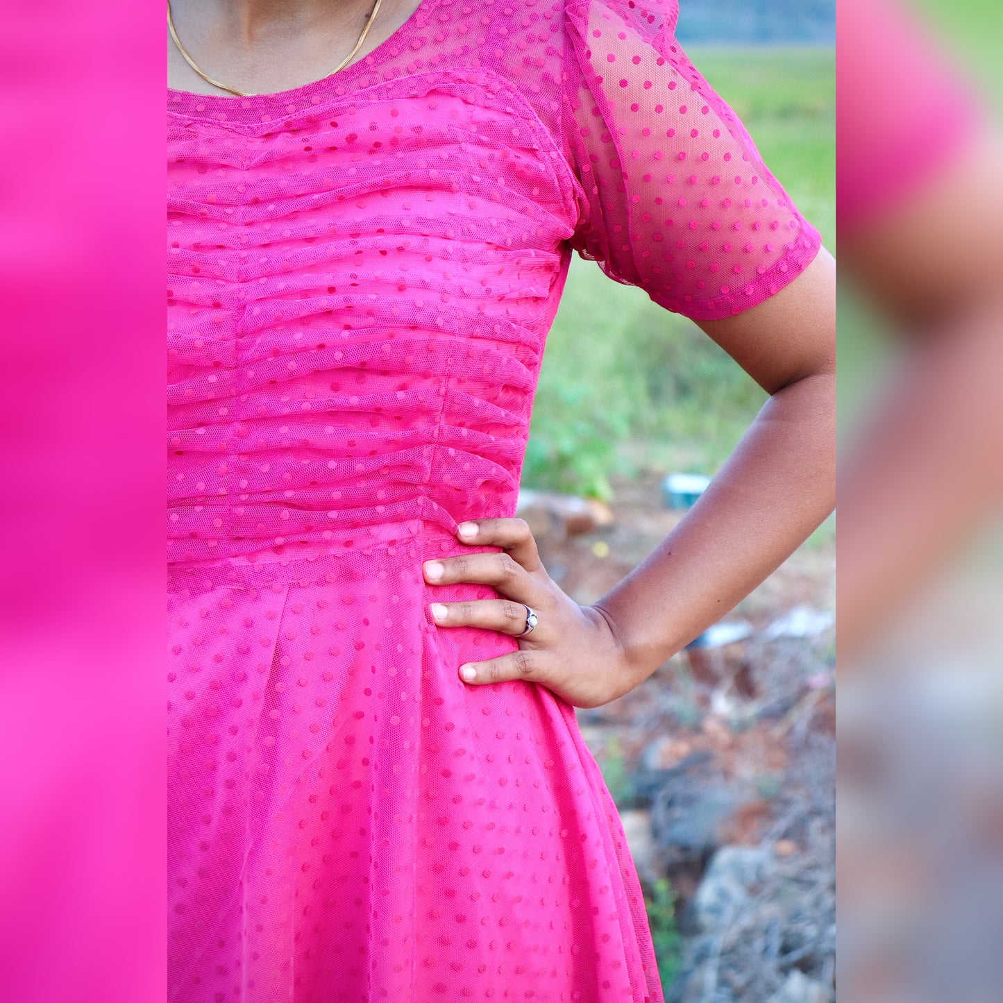 Rani Pink Net Maxi